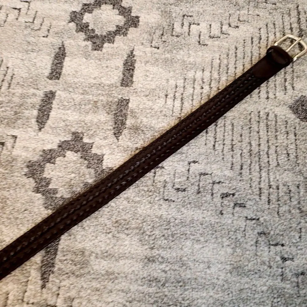 Dockers Men’s Brown Braided Leather Belt Size 40 Silver-Tone Buckle